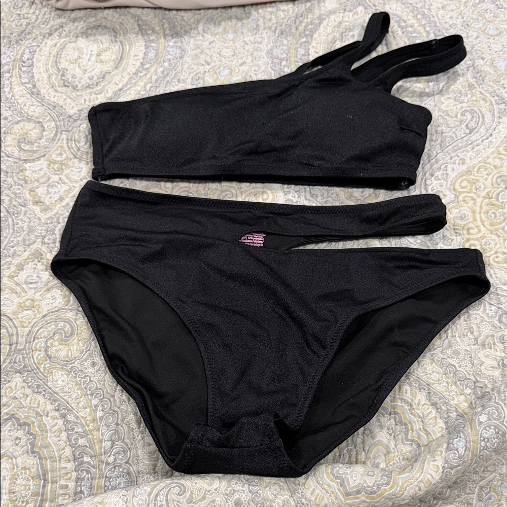 Victoria's Secret Black Asymmetric Two-Piece Bikini